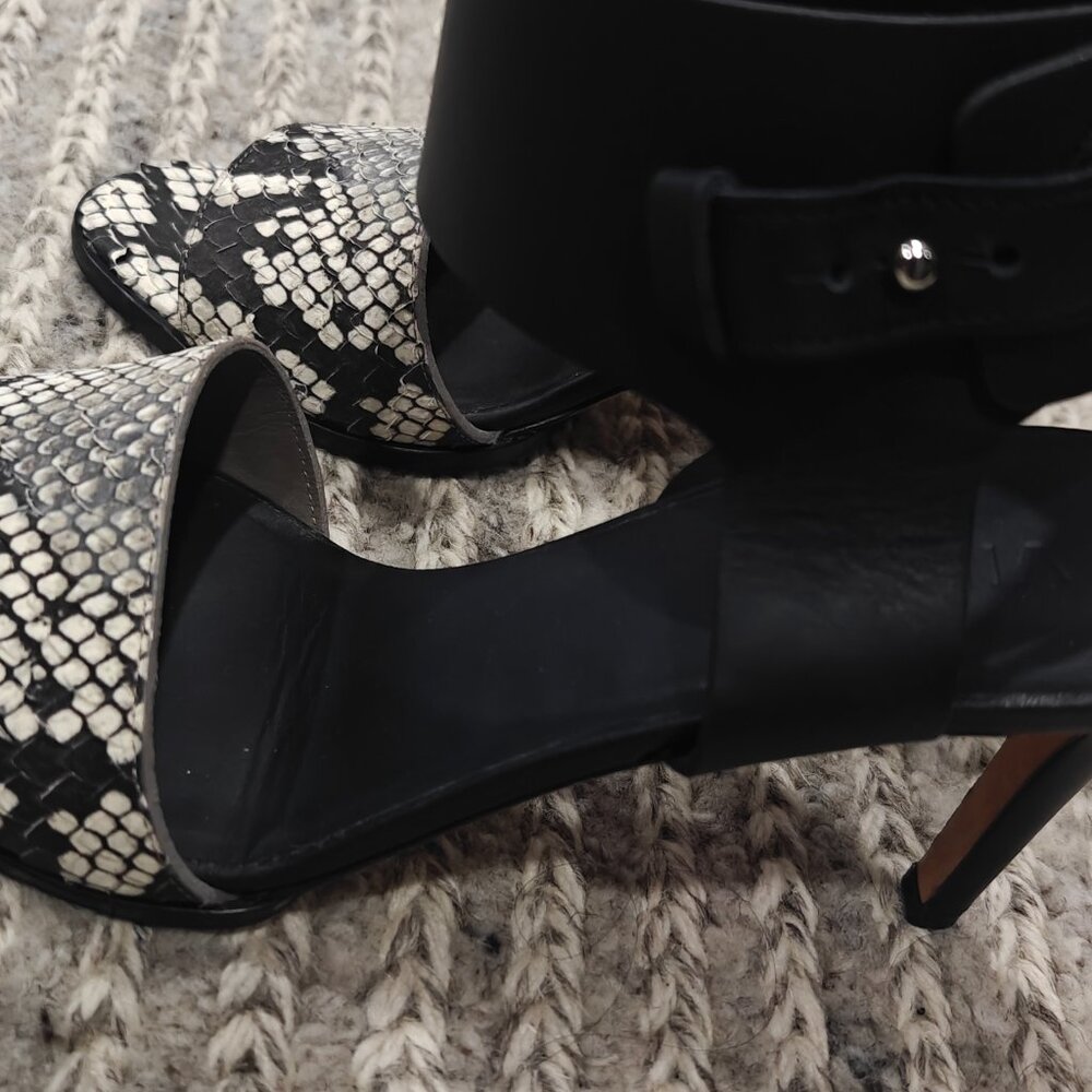 Vince Black Python Snake Embossed Leather Antonia… - image 3